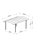 Carport 443 x 303 x 222 cm - imagine 5