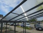 Pergola pentru perete, aluminiu + policarbonat 492 x 400 x 206 /275 cm - imagine 4