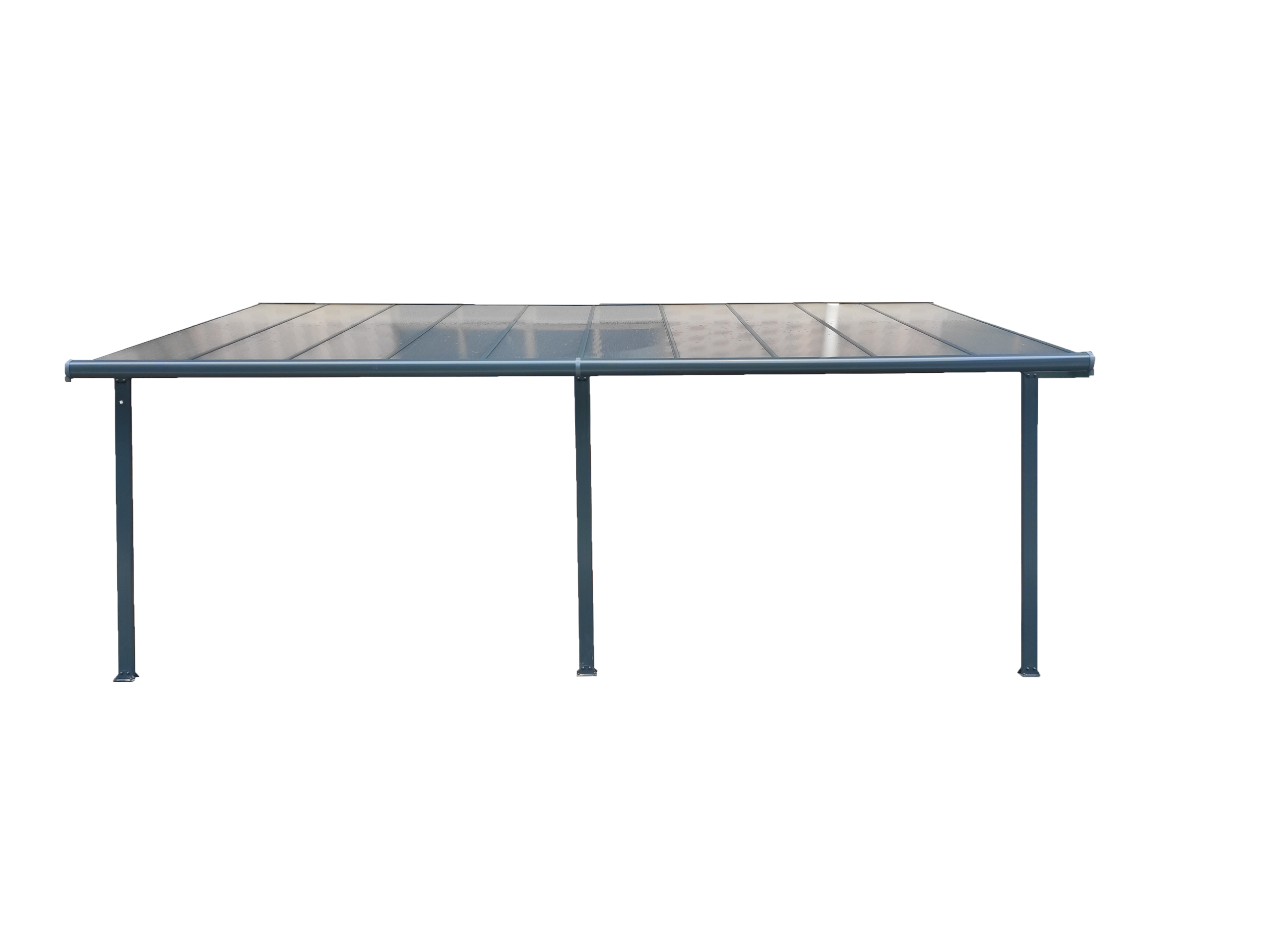 pergola-3-picioare.png Pergola pentru perete, aluminiu + policarbonat 492 x 400 x 206 /275 cm - imagine 1