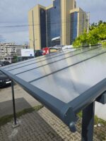 Pergola pentru perete, aluminiu + policarbonat 312 x 254 x 206 /250 cm - imagine 2